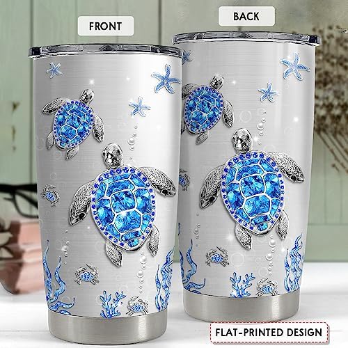 SANDJEST Turtles Gifts for Women Girls Sea Turtle Tumbler 20oz Jewelry