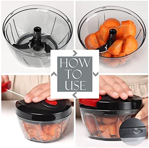 Ourokhome Manual Food Processor, 500ml, Black