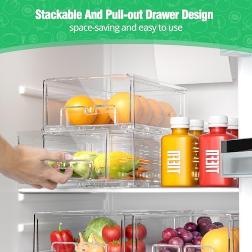 damynuo 2 Pack Fridge Drawer Organizer, Refrigerator Organizers and