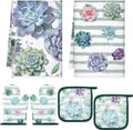 Bencailor 6 Pcs Kitchen Towels Pot Holders and Oven Mitt Set