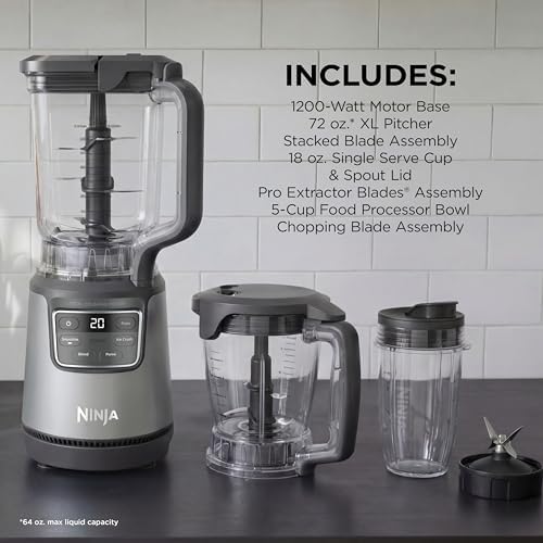 Ninja BlendPro Kitchen System, 72oz Blender, 5-Cup Processor