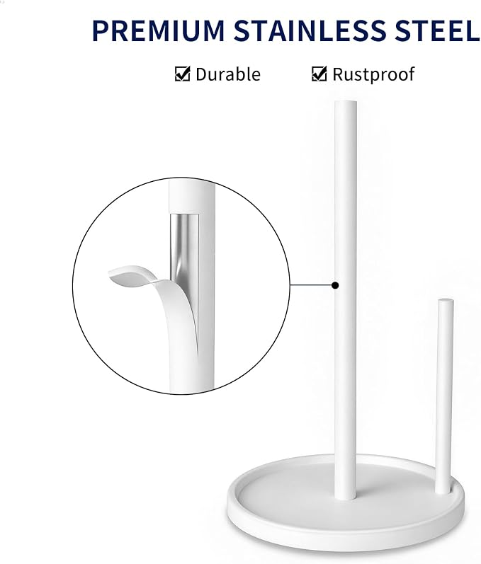 Jesginboo Paper Towel Holder Countertop, Paper Roll Holder - Image 4