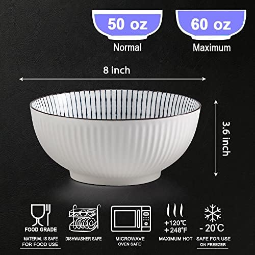 Houlu 60 oz Pho Bowls, Large Soup Bowl, Japanese Ramen Bowl Set