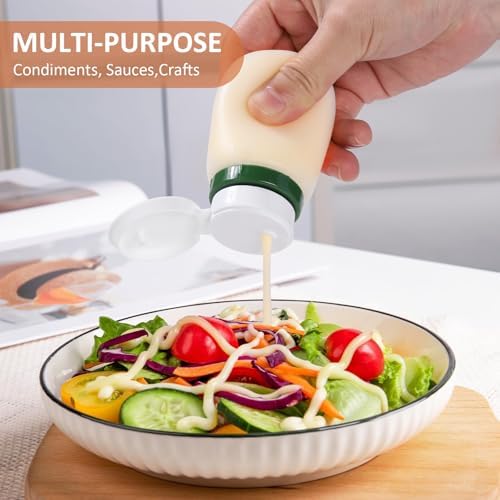 Condiment Squeeze Bottles, 1.3-oz salad dressing container to go, Leak