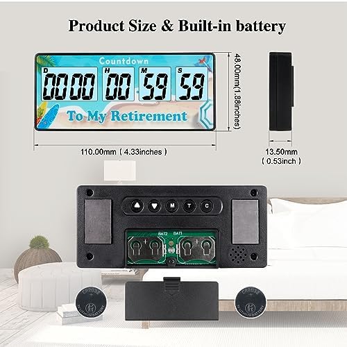 Jayron Reusable Digital Countdown Timer, 9999 Days, Blue