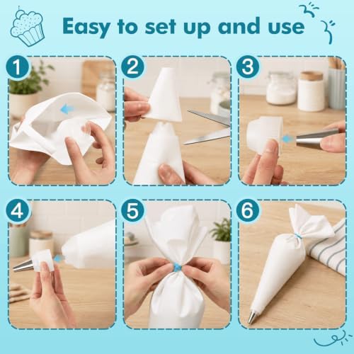 8PCS Large Piping Tips Set, Piping Bags and Tips Set, 304 Stainless