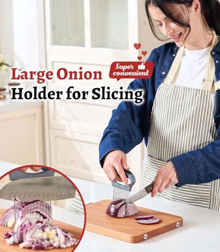 Large Onion Slicer Holder, Stainless Steel Onion Holder for Slicing