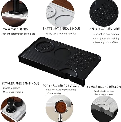 Espresso Tamping Mat with Portafilter Slot, Thick Food Grade Silicone