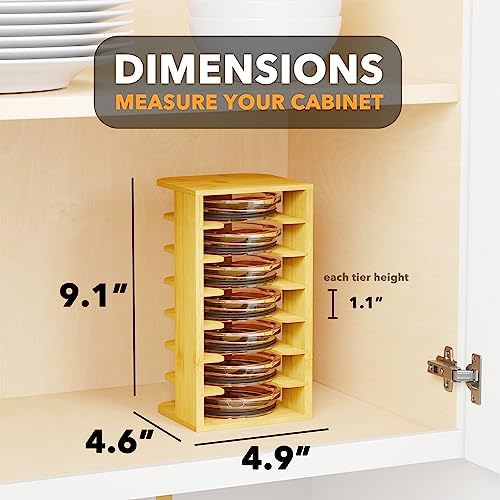 SpaceAid Bamboo Tumbler Lid Organizer for Kitchen Cabinet, Water