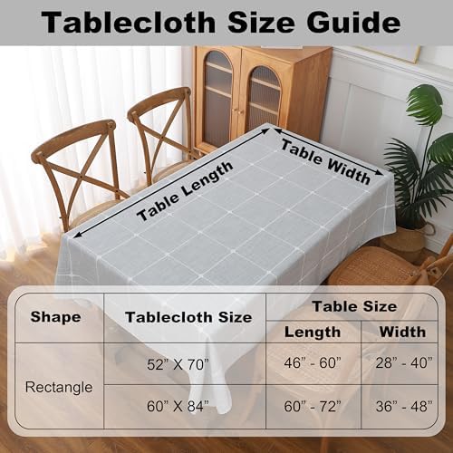 Gernaice Plaid Cotton Linen Rectangle Tablecloth 36" x 55" Grey