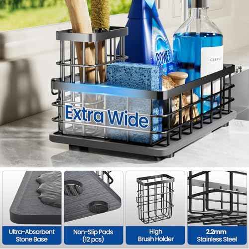 Extra Large Sink Caddy, Sponge and Brush Holder
