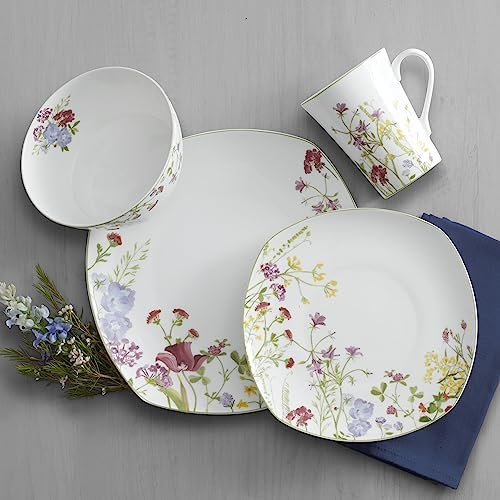 Mikasa Wildflower Garden Dinnerware Set, 16-Piece Bone China Dishes