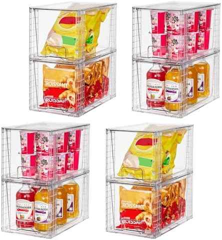Vtopmart 8 Pack Large Stackable Storage Drawers,Clear Acrylic Drawer