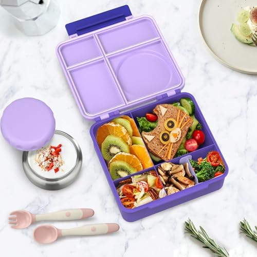 Bento Lunch Box Set for Kids with 8oz Soup Thermo, Leak-Proof Lunch