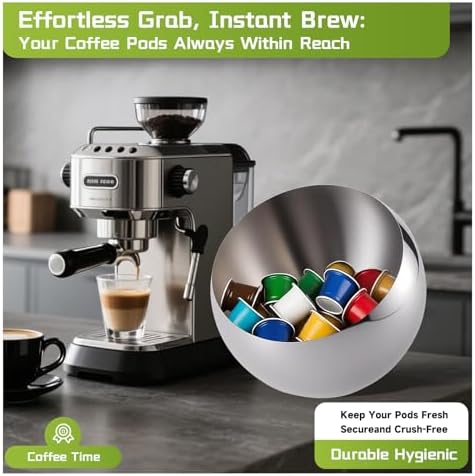 Large Capacity Coffee Pod Holder – Stainless Steel Pod Organizer and