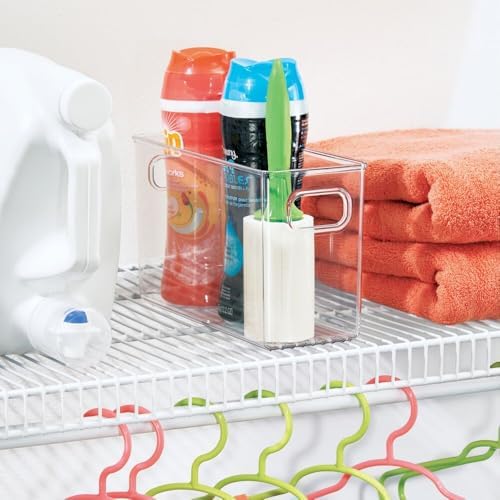 iDesign Slim Clear Plastic Storage Bin, Tall Narrow, 4-Pack
