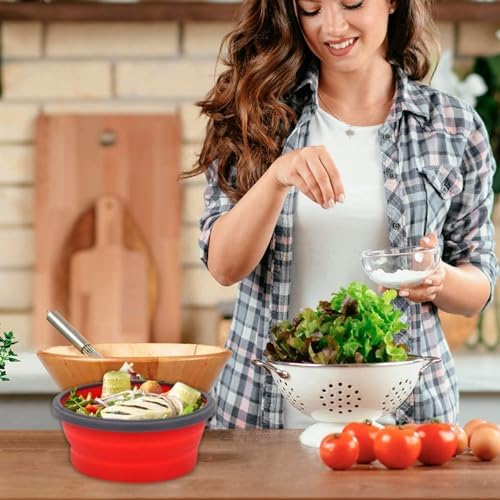 Gcroet 4Pcs Collapsible Bowls 5/6/7/8 Inch Round Silicone Collapsible