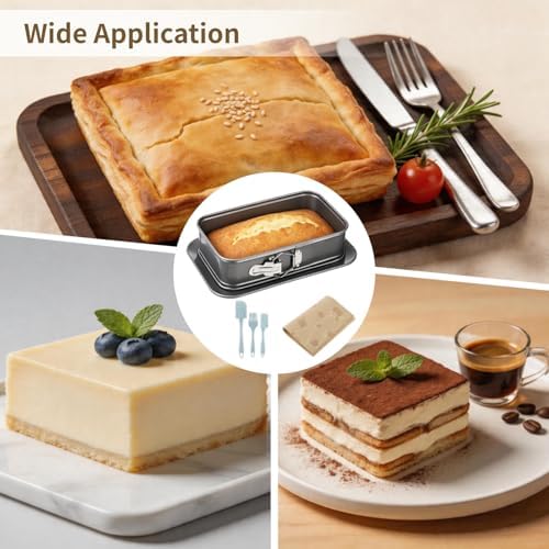 Rectangular Springform Cake Pan, Carbon Steel Non Stick Baking Pan
