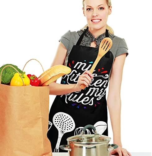 Adjustable Waterproof Apron Bib Apron with 2 Pockets Cooking Kitchen