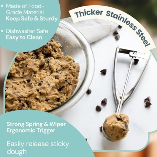 Cookie Scoop, Ice Cream Scoop,18/8 Stainless Steel, Cookie Scoops for