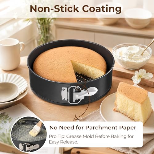 Springform Pan Set, 4, 7, 9 Inch, Removable Bottom for Easy Release