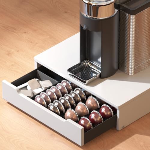 Deco Brothers Wood Top Vertuo Pod Holder Drawer with Divider & Side
