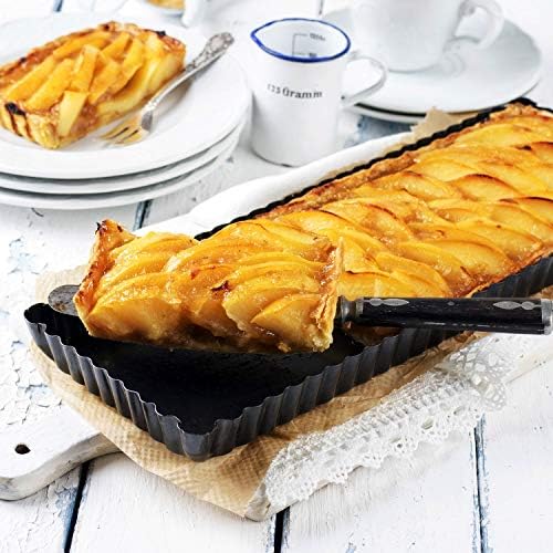 Boao 3 Pcs Rectangular Tart Pans with Removable Bottoms, 14''/10''/4''