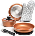 Moss & Stone 7-Piece Nonstick Pots and Pans Set, Removable Handle