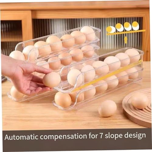 Egg Holder for Fridge Egg Organizer for Fridge 2 Tiers Egg Tray
