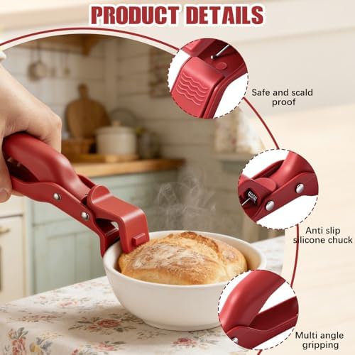 4PCS Hot Plate Gripper Tongs, Silicone