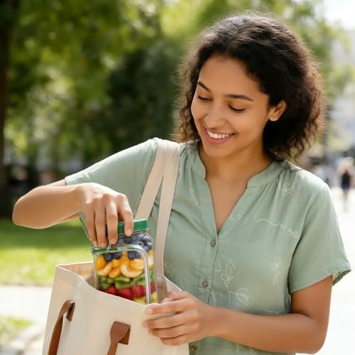 Salad Pod Portable Salad Jar with Leakproof Dressing Container, Meal