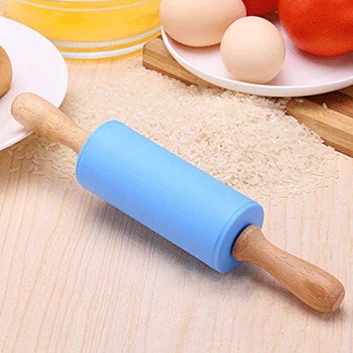 Mini Pin Rolling for Silicone with Wooden Handle Dough Baking