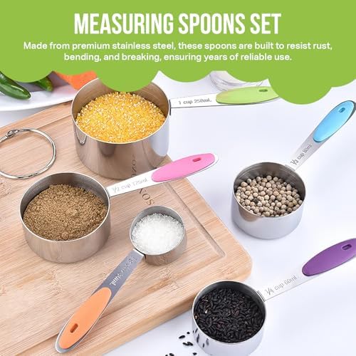 Measuring Spoons Set, Stainless Steel Measuring Spoons for Cooking and