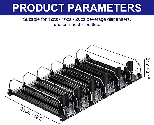 uxcell 6-Piece Soda Can Organizer for Refrigerator, Black