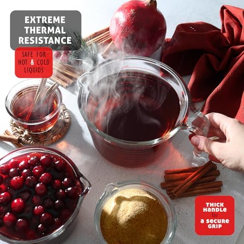 Eatex Glass Measuring Cups Set of 3 - Liquid Measuring Cups, Glass