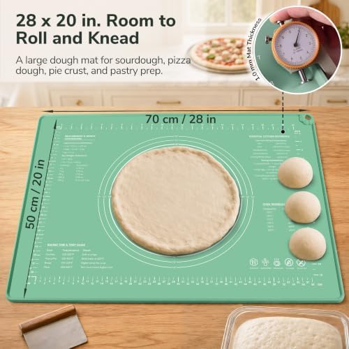 Platinum Silicone Pastry Mat with Measurements, 28 x 20 in