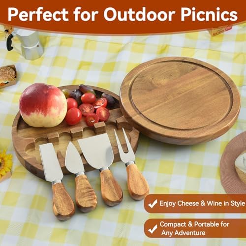 Mini Charcuterie Boards Set, Cheese Board and Knife Set, Acacia Wood