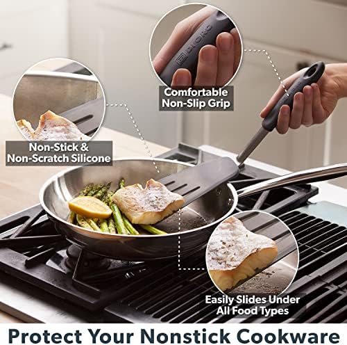 DI ORO Chef Series Silicone Turner Spatula Set, 3-Pc