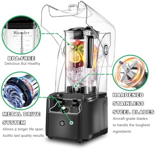 Cittiwo Commercial Blender, 2200W