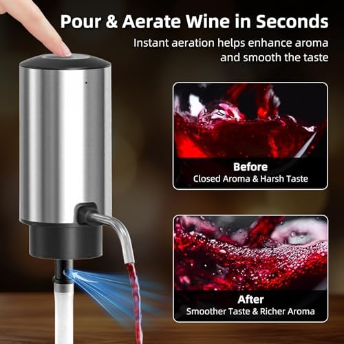 Wine Gifts-Electric Wine Opener and Aerator Set- Rechargeable Wine