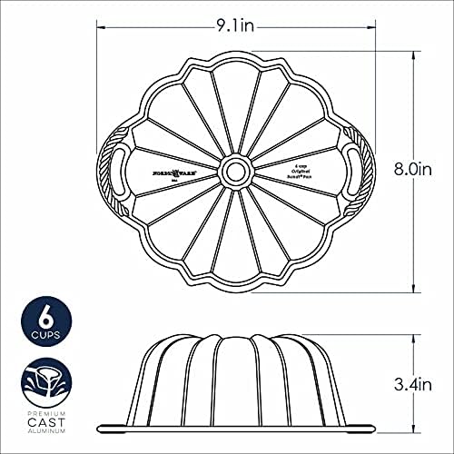 Nordic Ware Anniversary Bundt 6 Cup, Gold