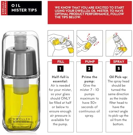 DWËLLZA KITCHEN Olive Oil Dispenser Set, 6 oz and 17 oz