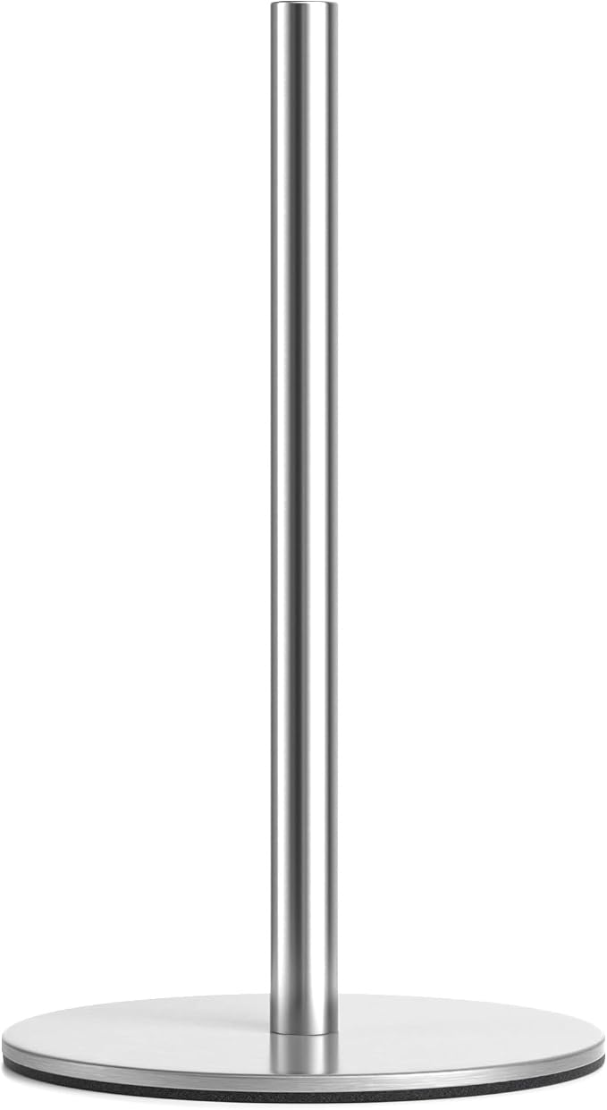 Silver Paper Towel Holder Free-Standing, Premium Stainless Steel Paper Rolls by niffgaff