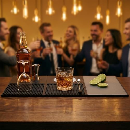 Bar Mat,Folding Portable 22" X 12" Cocktail Bartending Countertop Mat