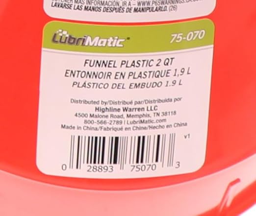 LubriMatic 75-070 Polyethylene Plastic Funnel w/ Screen - Image 6