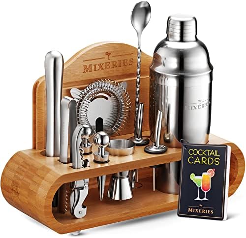 Mixology Bartender Kit with Stand - 19 Piece Bar Set Cocktail Shaker