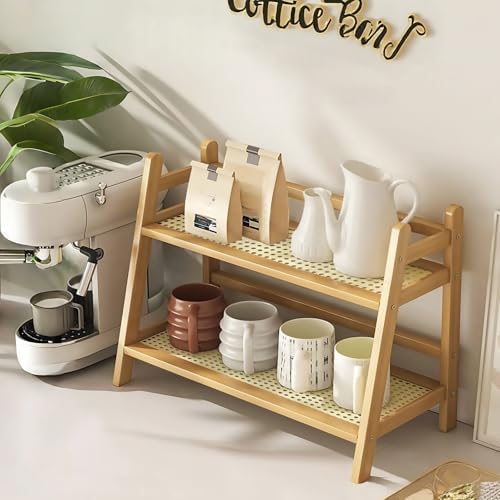 Coffee Station Organizer, Mug Holder Countertop, Kitchen Counter Shelf