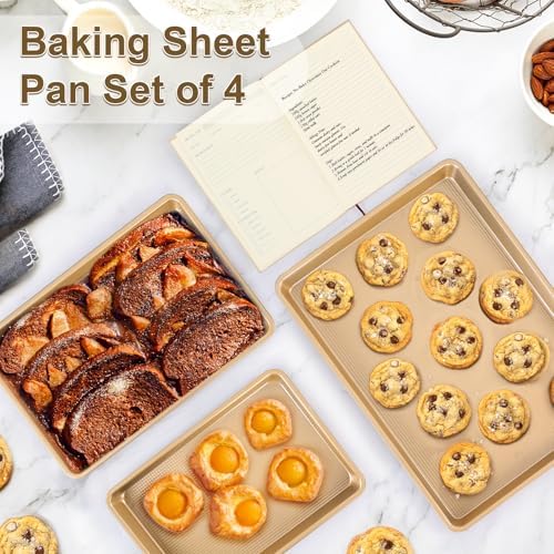 4-Piece Baking Set, 1×Blank Recipe Book & 3×Cookie Sheet Baking Pan