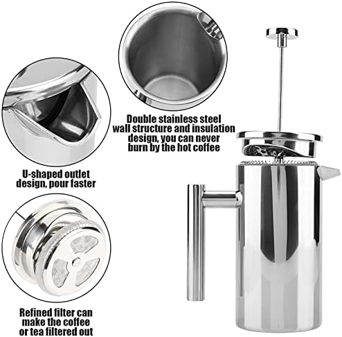 ciciglow French Press, 304 Stainless Steel, 27 Oz