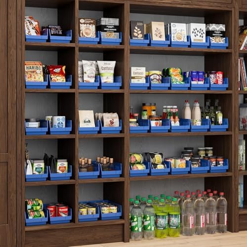 Akro-Mils 30130 Plastic Shelf Bins, 12" x 6.5" x 4", 12-Pk